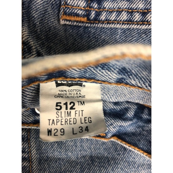 Levi's 512 Slim Fit Tapered Leg Jeans Men W29 L34 Blue Denim - Picture 3 of 9